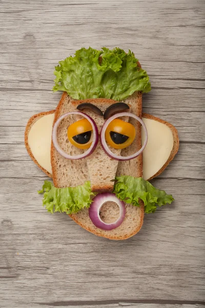 Lustiger Sandwich-Mann — Stockfoto