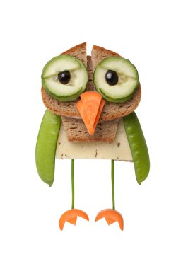 Ekmek ve sebze üzgün baykuş