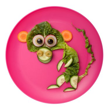 Komik maymun sebze yapılan