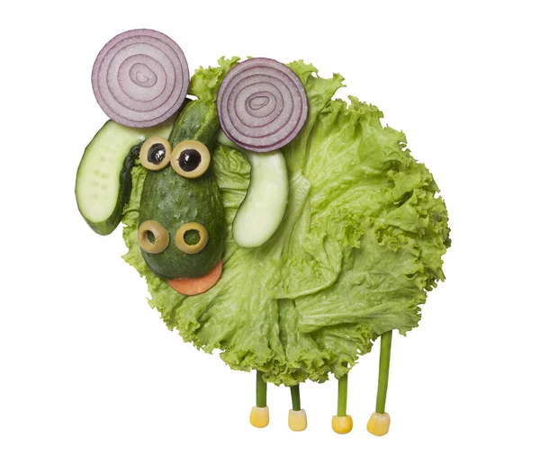 Widder Aus Gemüse Zum Spaß Isoliert Kochidee Für Kinder Isoliert Stockfoto