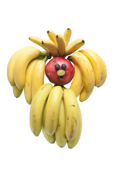 Vicces vezetője, a banán és a gránátalma — Stock Fotó