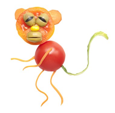 Domates yapılan maymun