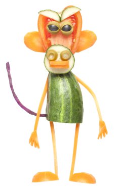 Komik maymun sebze yapılan