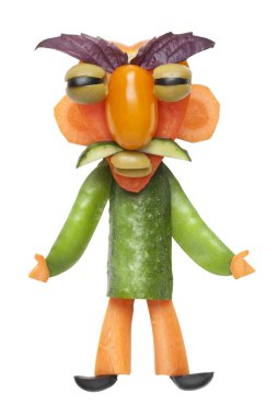 Büyük kaşları ile komik sebze adam