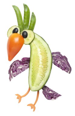 Sebzelerin yapılan papağan