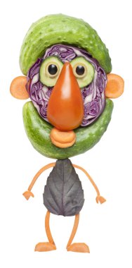 Türban sakallı sebze adam