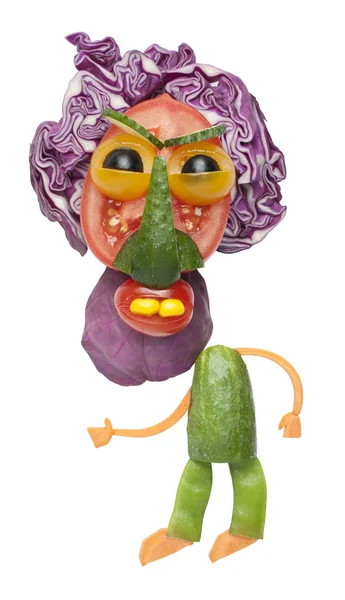 Angry vegetable man with beard — Stock Photo, Image