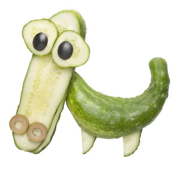 Funny crocodile made of cucumber — Stock Photo, Image