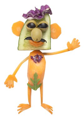 Komik adam yaprak ile