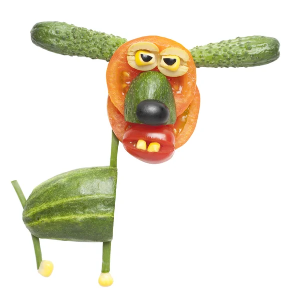 Funny dog made of vegetables — Stock Photo, Image
