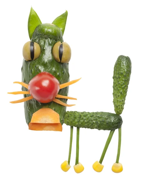 Chat drôle fait de légumes — Photo