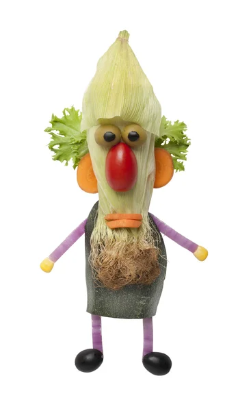 Веселий овочевий чоловік з бородою — стокове фото