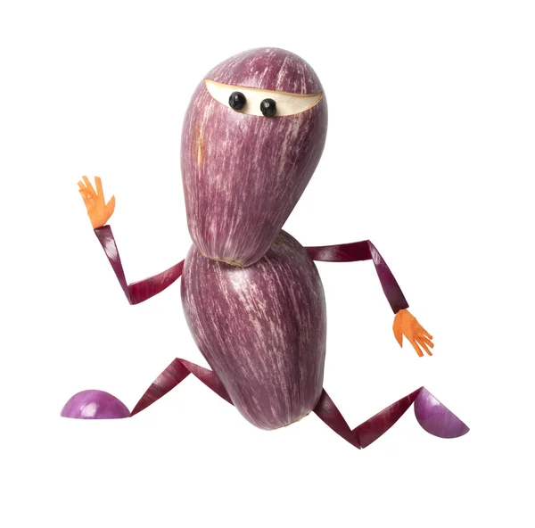 Ninja drôle fait d'aubergines — Photo