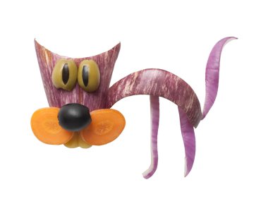 Komik kedi sebze yapılan