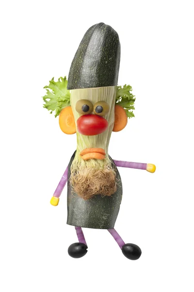 Drôle de gnome à la barbe de légumes frais — Photo