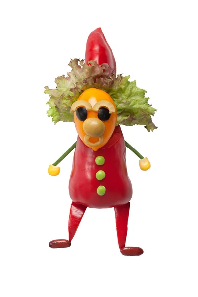 Payaso divertido hecho de verduras frescas — Foto de Stock