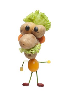 Bıyıklı sebze yapılan komik adam