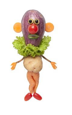 Sebzelerin yapılan komik palyaço