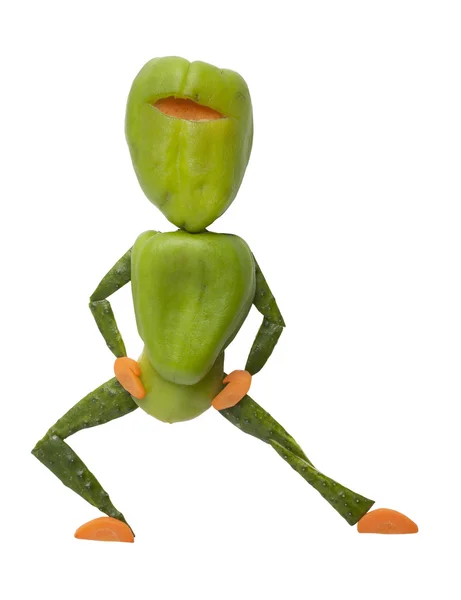 Funny green ninja made of fresh vegetables — Stock Photo, Image