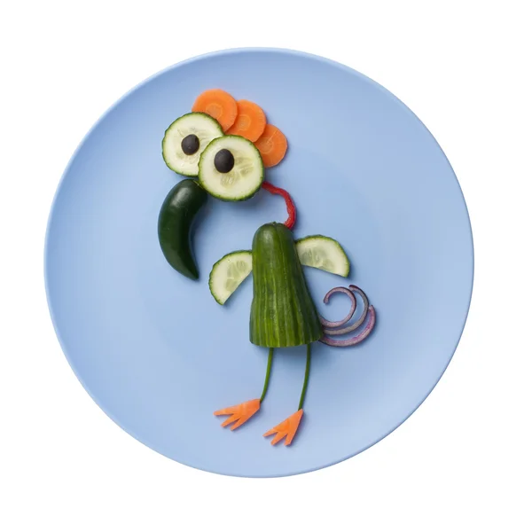 Zabawny ptak z warzyw — Zdjęcie stockowe