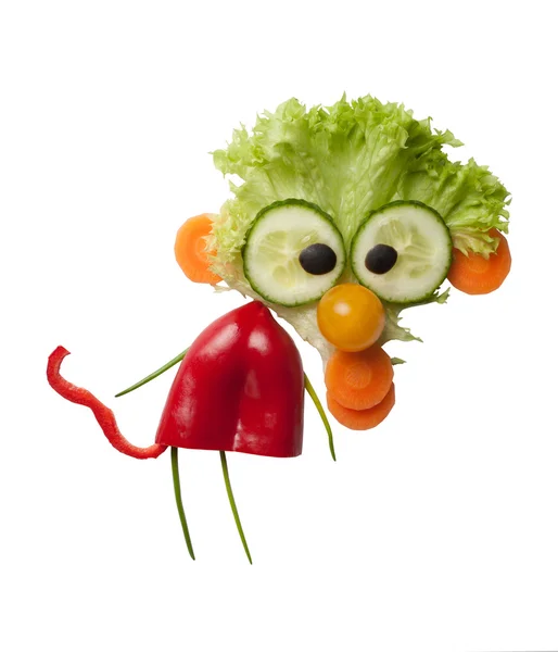 有趣的猴子做的新鲜蔬菜 — 图库照片