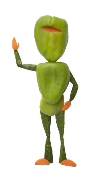 재미 있는 녹색 닌자 만든 야채 — 스톡 사진