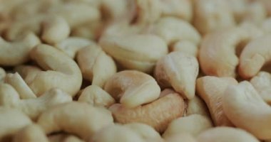 Macro shot: Seçilmiş kaju fıstığı, lezzetli ve sağlıklı yemek