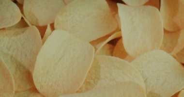 Çıtır patates cipsi. Kaydırıcı 4k atış