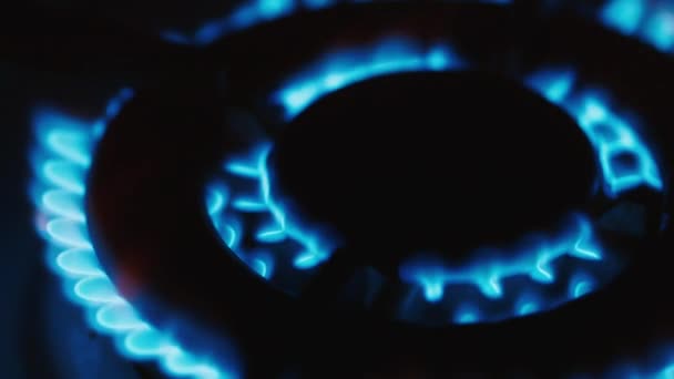 Gasbrenner, der Erdgas verbrennt — Stockvideo