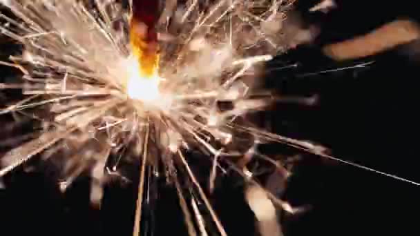 Sparkler vuur macro — Stockvideo