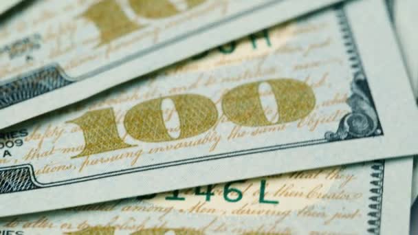 Banknoten in 100 US-Dollar — Stockvideo