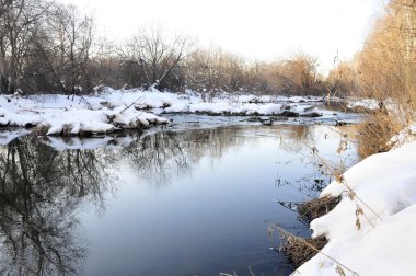 Doğa, nehir, bahar, yansıma, plaj