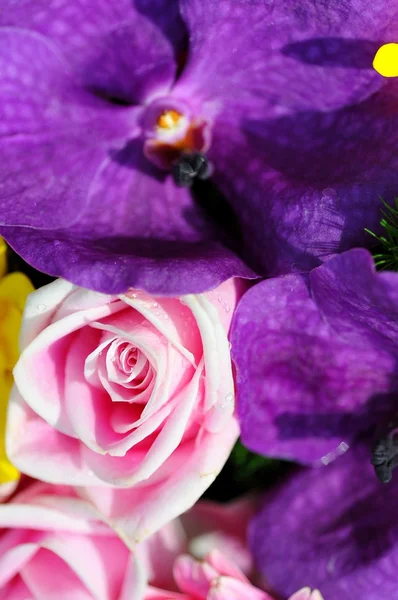 Primo piano di fiore di rosa in un mazzo — Foto Stock