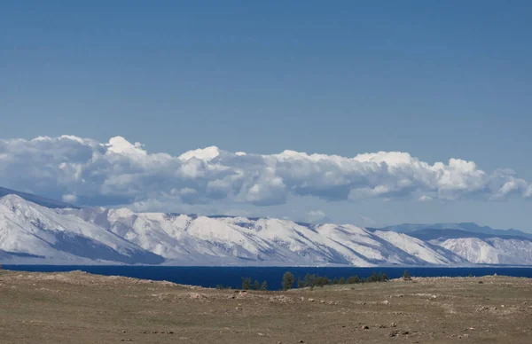 Hermosa Vista Desde Orilla Del Lago Baikal Siberia Isla Olkhon — Foto de Stock