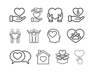 Sevgi ve Yardım Hattı Simgesi Koleksiyonu