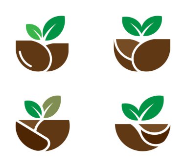 Minimalist Bitki Tohumu Logosu Büyümeyi ve Sürdürülebilirliği Temsil Ediyor