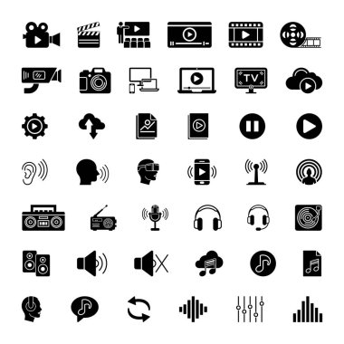 Medya ve İletişim Teknolojisi Simgeleri Koleksiyonu