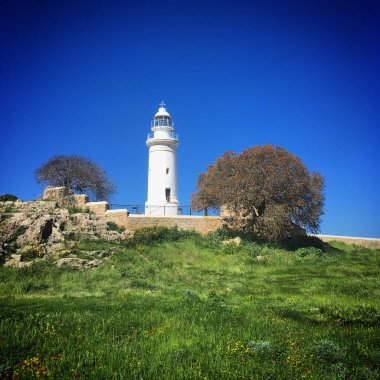Rhodes Adası 'nın deniz feneri, Yunanistan.