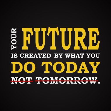 Gelecek - bugün - yapmak motivasyonel şablonu