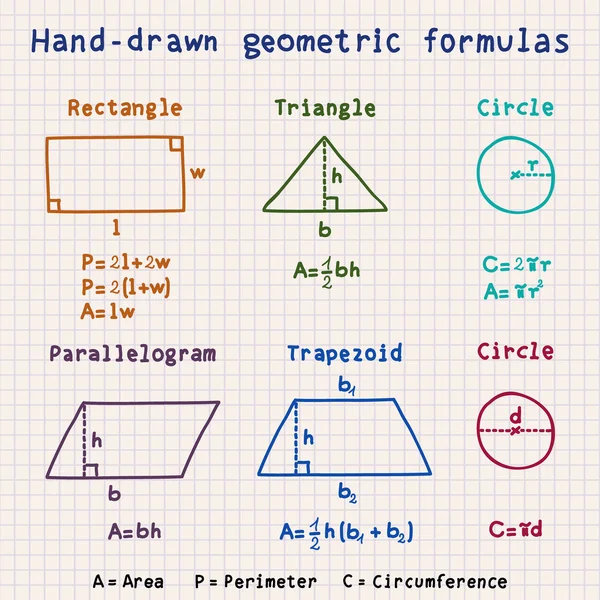 -Ručně tažené geometrické vzorce — Stockový vektor