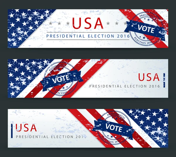 总统选举在美国 2016-横幅模板 — 图库矢量图片