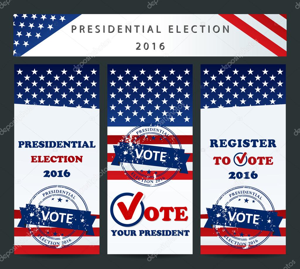 Presidential election in the USA 2016 - banner template