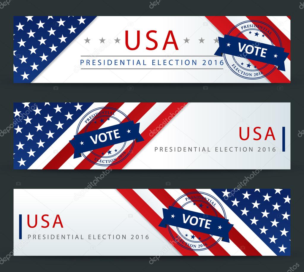 Presidential election in the USA 2016 - banner template