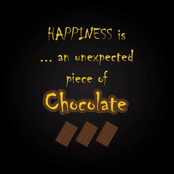 Citations au chocolat - modèle d'inscription drôle — Image vectorielle