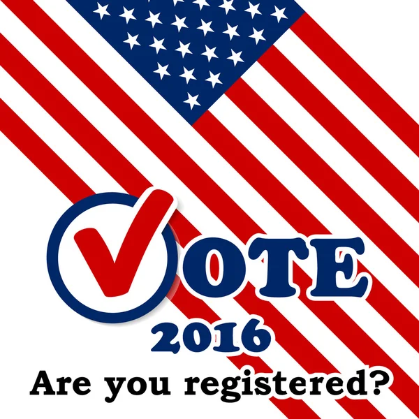 Ön regisztrált? -Elnökválasztás az USA-ban - a reklámplakát — Stock Vector