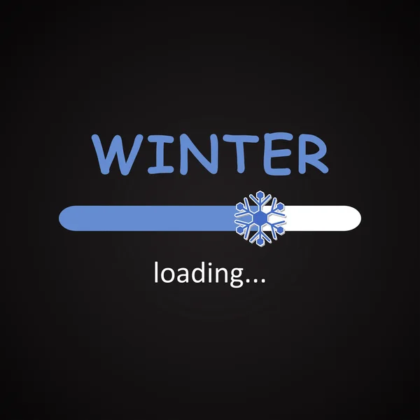 Barre de chargement hiver - modèle d'inscription saisonnière — Image vectorielle
