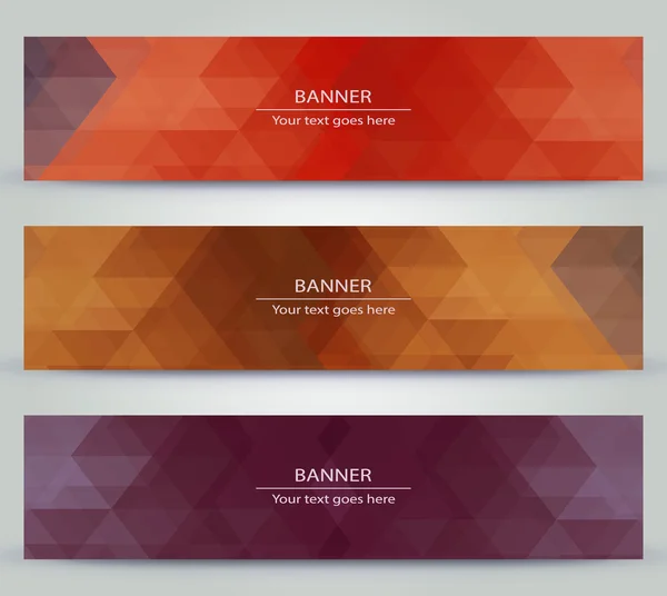 Various color polygonal banner template — Stock Vector