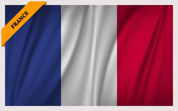 National flag of France - waving edition — Stock Vector