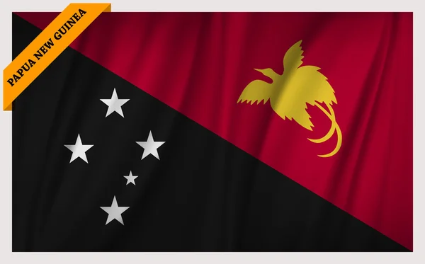 Papua Nya Guinea - viftande edition flagga — Stock vektor