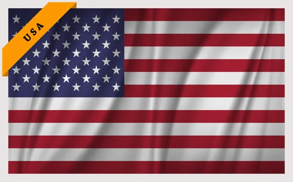 Εθνική σημαία από τις Ηνωμένες Πολιτείες της Αμερικής - κυματίζει έκδοση — Διανυσματικό Αρχείο